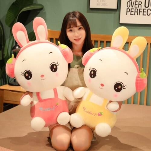 1pc 25/35/50CM Cute Headset Rabbits Plush Toys Stuffed Animal Pillow Kawaii Dolls for Children Girls Birthday Christmas Gifts