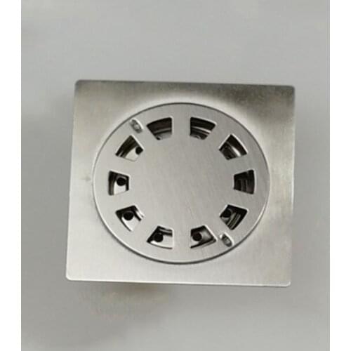 1pc Stainless Steel Deodorant Self-priming Plastic Core Steel Floor Drain 10*10cm Water Floor Drain