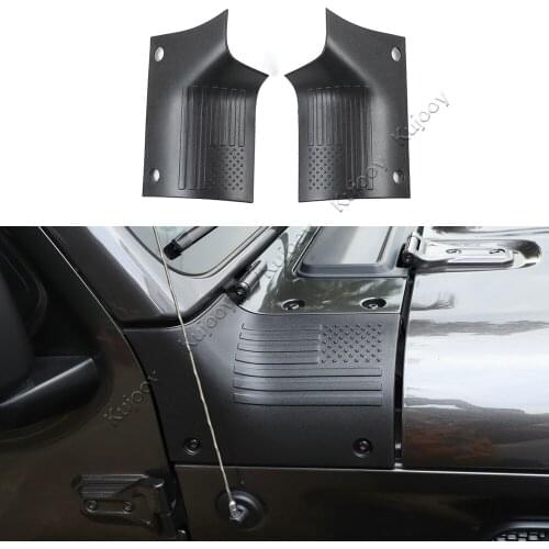 2pcs Black ABS Angle Wrap Covers Sticker A Column Cornerite Covers Hoods for Jeep Wrangler jl 2018+ JT Gladiator Car Styling