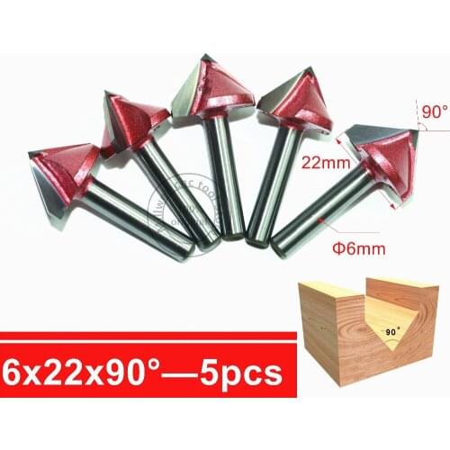 6mm*90degree*22mm,CNC Tungsten steel 3D V bit,CNC machine tool,PVC,MDF,Acrylic,Carbide end mill,woodworking insert router bit