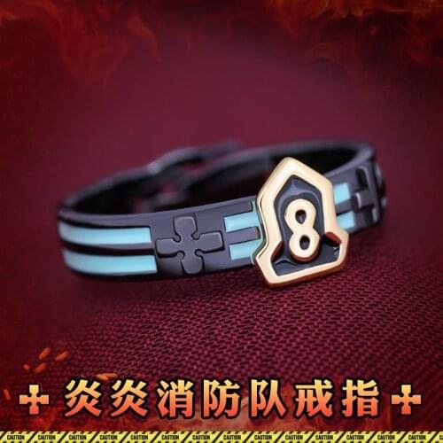 Anime Fire Force The 8th team Sunra Nikube 925 Silver Finger Ring Adjustable Take Photo Props Xmas Gift