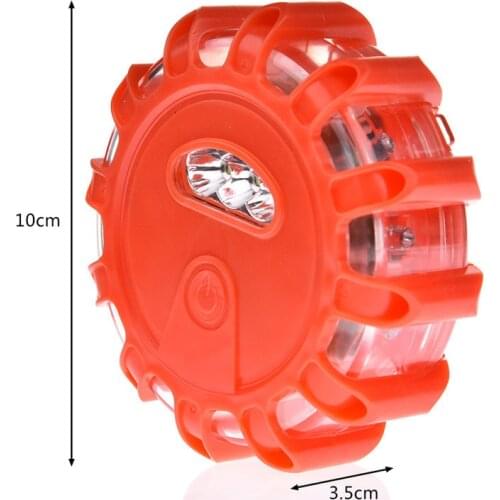 Auto 15 LED Round Beacon Emergency Strobe Flashing Warning Lights Round Car Roof Police Lightbar Road Safety