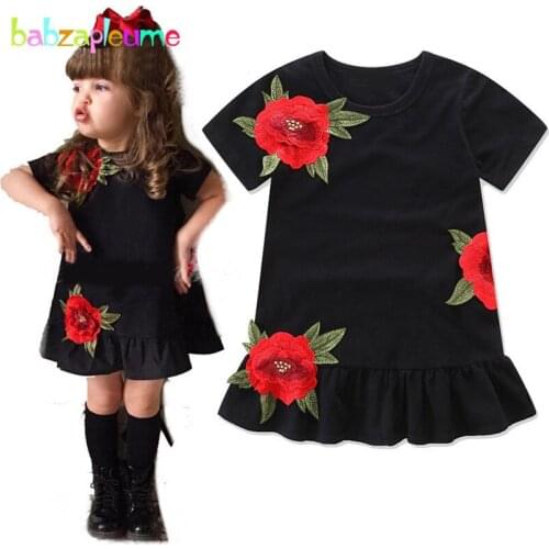 Babzapleume 1-5Years/summer baby girls clothes flowers dress fashion princess fashion kids dresses for children clothing BC1258