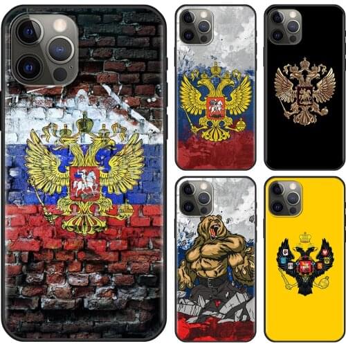 Phone Case For iPhone 11 Pro Max XS XR Russia Russian Flags Emblem Cover For iPhone X XS 7 8 Plus SE 2020 Shell Funda Coque