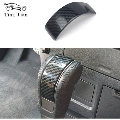 Carbon fiber color Gear Shift Knob Decorator Panel Cover Fit For Mitsubishi Pajero 2007-2019 2020 Car Styling Accessories