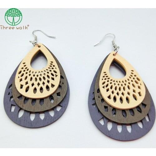 One Pairs Only Wholesale Price Fashion Wood Earrings , Afro Women Pick Gift Wooden Jewelry