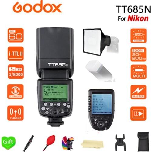 Godox TT685N 2.4G HSS 1/8000s i-TTL GN60 Wireless Speedlite Flash + Xpro-N Transmitter for Nikon D800 D700 D7100 D5200 D5100 D70