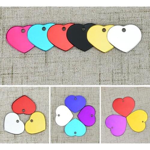 HOT Selling Free Shipping Mix Colors Pet Tags 1000 Pcs Aluminum Alloy Heart Shape Pet ID Tags Custom Dog Cat Name Tags SN1136