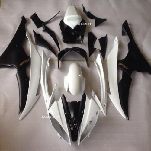 Ho-Motorcycle Fairings Kit For Yamaha YZF R6 2008-2014 2009 2010 2011 2012 2013 YZF R600 White&Black ABS Injection Mold