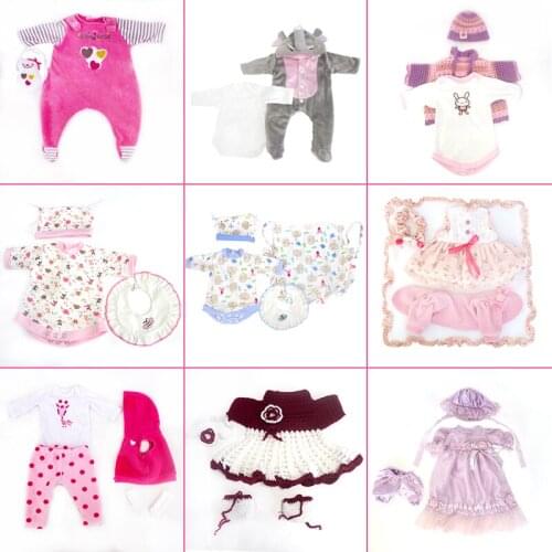 KAYDORA 16-18 inch Cute Reborn Baby Doll Princess Clothes Fit for 40-47cm Bebe Reborn Toddler Colorful outfits Accessories skirt