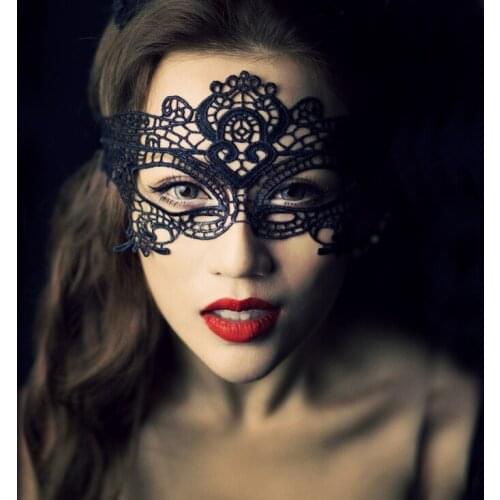 Nightclub queen! 5 pieces sexy lingerie black lace hollow goggles mask cat woman uniform temptation