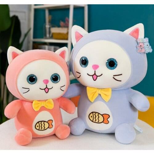Creative big-eyed cat plush toy doll cute cat pillow doll childrens gift peluche accompany