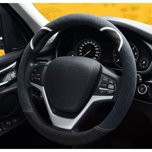 Linen steering wheel cover cubierta volante steering cover auto cute handle cover women 38cm car accessories for suzuki sx4