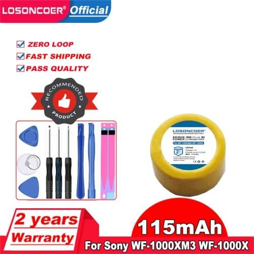 LOSONCOER 115mAh CP1254 Battery For Sony WF-1000XM3 WF-1000X TWS WF-1000X Bluetooth Earphone Battery
