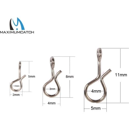 Maximumcatch 50 Pieces Snap Hook Three Sizes Quick Change For Hooks And Lures Carbon Steel Fly Snap Hook