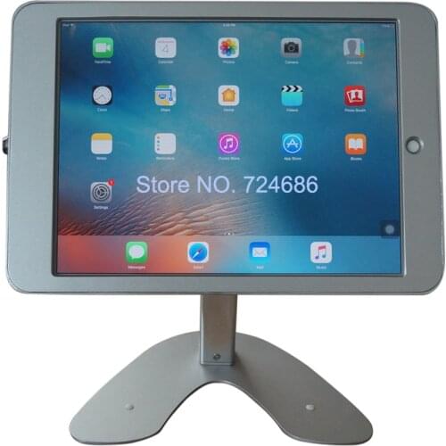 For ipad pro 12.9" desktop secure lock stand with metal frame brace display kiosk POS table security locking enclosure holder