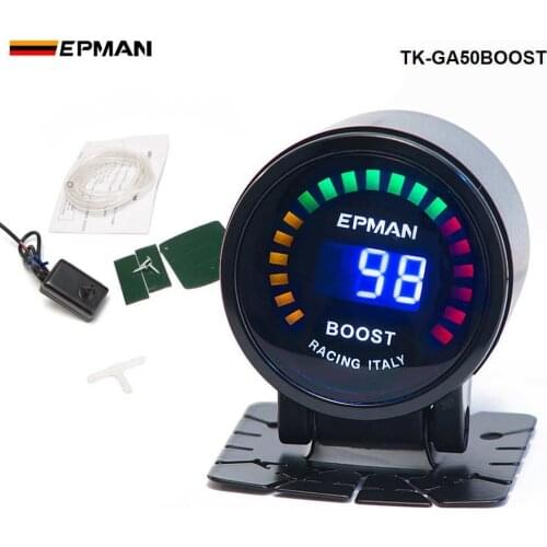 2015 New EPMAN racing 52mm Smoked LED PSI/BAR Turbo Boost Meter Gauge with Sensor For FORD MUSTANG 86-93 TK-GA50BOOST
