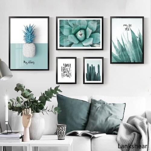 Watercolor Leaves Posters and Prints Wall Art Canvas Painting Green Plant Nordic Style Decorative Picture For Living Room