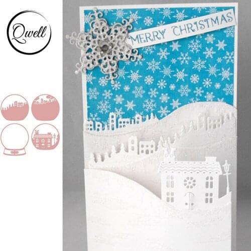 QWELL House Mountain Background Frame Metal Cutting Dies for Scrapbooking and Card Making Paper Embossing Craft New 2019