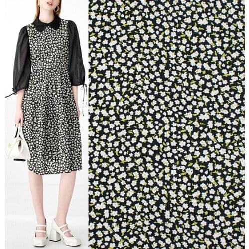 Salt Shrinkable French Floral Foam Cotton Fabric For Dress Tissus Au MÈTre Telas Algodon Estampadas Ткань Для Шитья Sewing DIY