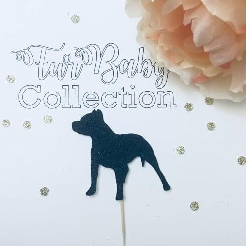 Pitbull cupcake toppers, dog cupcake toppers,black Cupcake Toppers,Baby Shower Tags, DOG Food Picks, Cupcake Picks