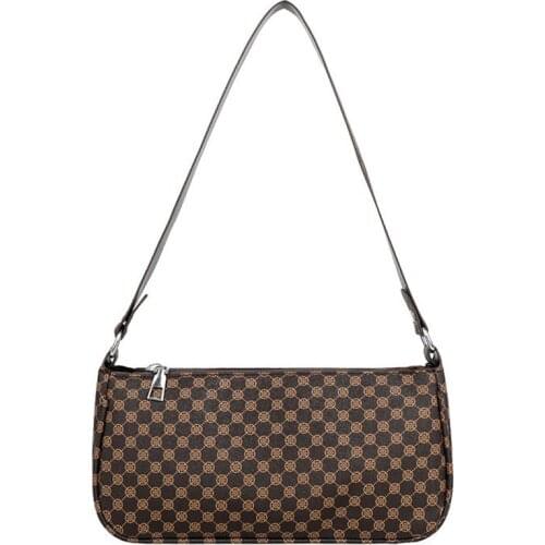 Vintage Baguette Printed Women Shoulder Bags Retro Soft PU Leather Hobo Axillary Pouch Ladies Small Messenger Handbag Female NEW