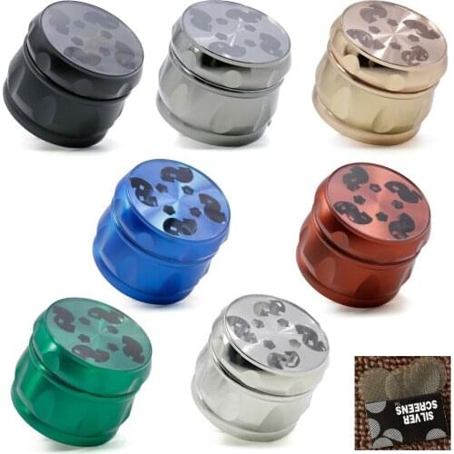 1Pcs Hot 4 layers of various colors translucent chamfered metal material smoking herbal grinder tobacco cigarette burning