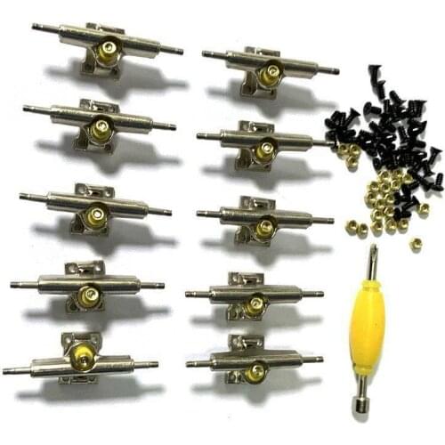 10 Trucks + 20 Nuts + 40 Screw for 96mm Wooden Fingerboard SkateBoard Toys Finger board Accessary Replac Parts Tool