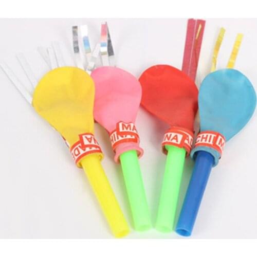10pcs Gold Wire Whistle Blowing Horn Feathers Called Party Balloons Children Whistle Toy Balloons