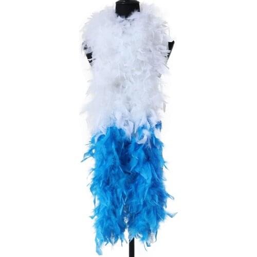 120G Fluffy Handcraft Natural Turkey wholesale Feathers Boas Scarf Dress for Wedding Decoration Performance Dance Cloth Shawl