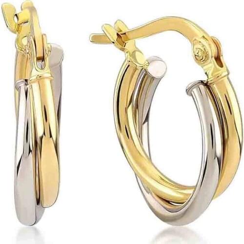 14 karat Gold Ring Earrings 1.7 cm Diameter For Women Extraordinary Earrings Jewelry