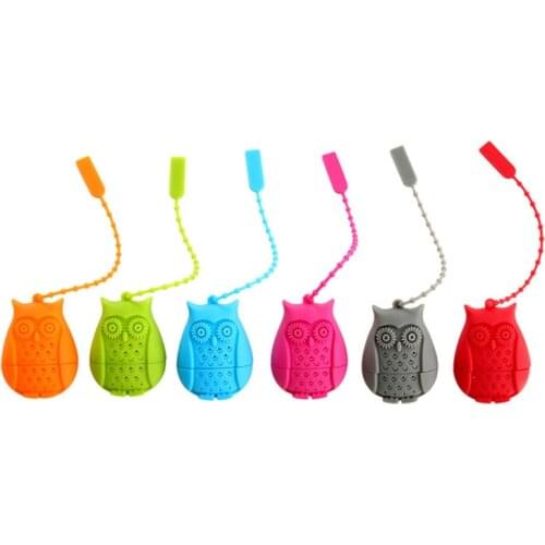 2018 Hot Sale Owl Tea Bags Tea Strainers Silicone Teaspoon Filter Infuser Silica Gel Filtration coffee tea infuser
