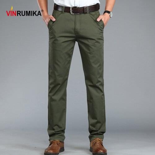 2020 Summer Business Mens Casual Army Straight Lightweight Long Pants Male Thin Cotton Black Blue Work Trousers Man Khaki Pants