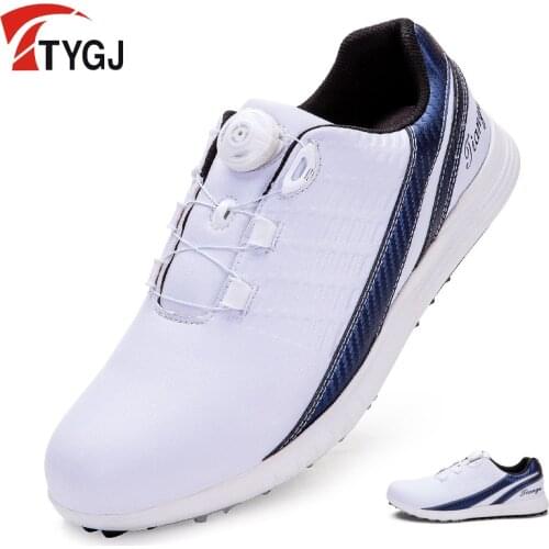 2020 Mens Golf Shoes Waterproof Sports Sneakers Mens Rotating Knobs Buckle Golf Shoes High Quality Golf Sneakers D9110