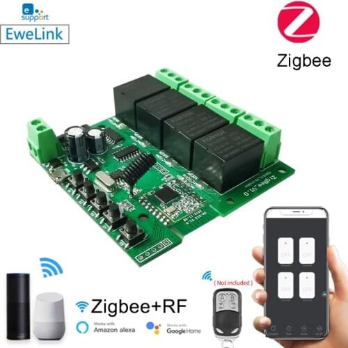 4CH DC5-32v Ewelink ZigBee Relay Module Remote Control Light Switch Vioce Alexa Google Home Sonoff/Tuya Smart Hub Gateway Bridge