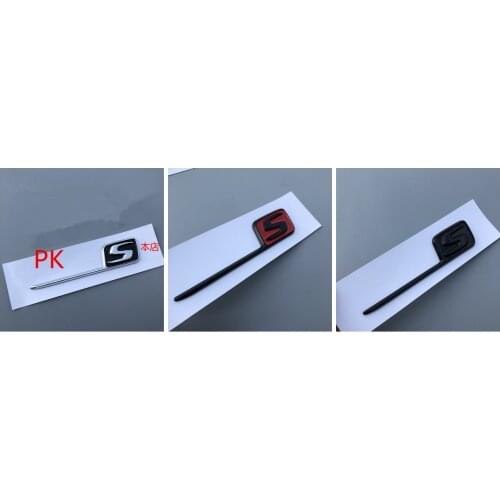 5X Glossy Black Red Silver S Badge for Mercedes Benz AMG SAMG E63S C63S GLC63S etc Emblem Car Styling Trunk Refitting Sticker