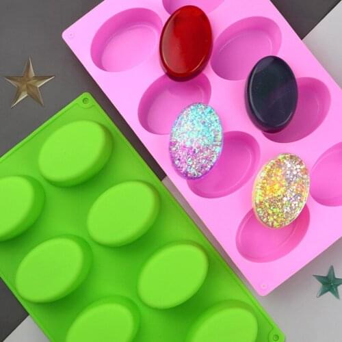 8-hole oval silicone cake mold Handmade soap mold jelly pudding mold