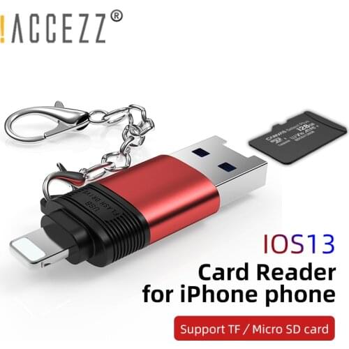 !ACCEZZ TF Card Reader Adapter For iPhone 11 Pro X XS Max 8 7 6 5 Plus IOS13 Memory Cards Micro SD Card Reader For ipad Computer