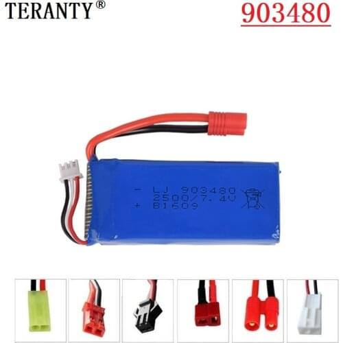 7.4v 2500mah 25c 903480 for Syma X8C X8W X8G RC Drone Helicopter 2500 mAh high capacity Model aircraft rechageable lipo battery