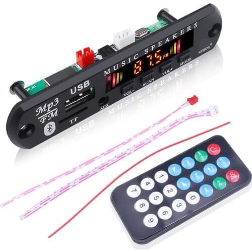 5V-12V Bluetooth Decoder 5.0 Car MP3 player WMA Board Audio Module USB TF AUX FM Radio Module Audio player For Car accessories