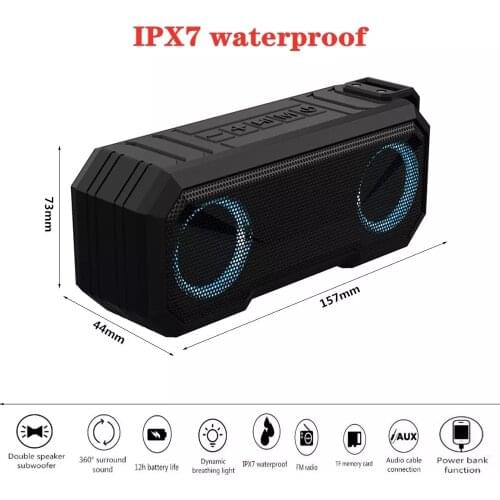 New X8 bluetooth speaker high-power wireless outdoor sound bar colorful luminous subwoofer speaker with 3000mAh mobile power Box