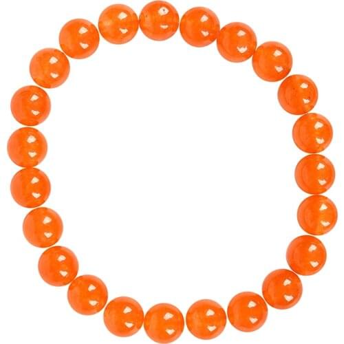 Natural Stone Chalcedony Bracelet Orange Blue Green Beads Crystal Quartz Gravel Stretch Bracelets Bangles for Women Girls