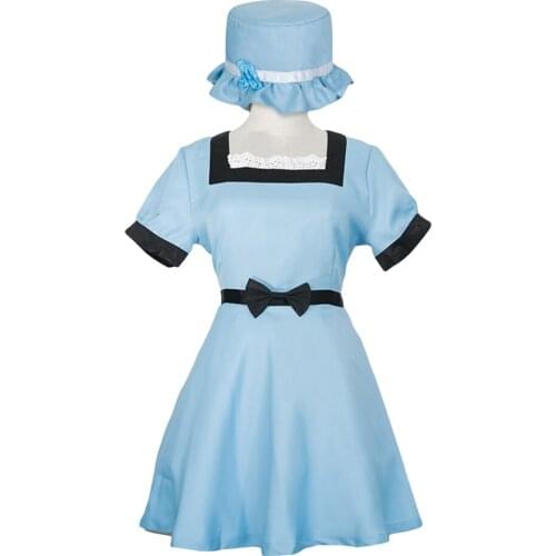 Brdwn Steins;Gate Womens Shiina Mayuri Cosplay Costume Lolita Dress suits(Dress+Leggings+hat)
