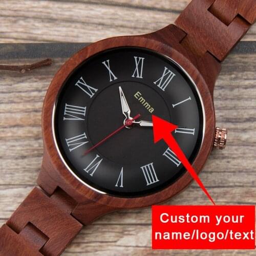 Wooden Watch for Women Customize Engraving Wristwatches Female Quartz Logo Brand Name мужские часы reloj hombre Gift Box