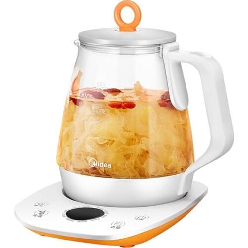 220V/800W Health Pot 304 Stainless Steel Glass Decocting Pot 1.5L Scented Tea White Fungus Appointment Heat Preservation Kettle