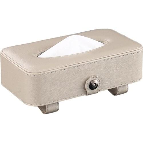 Car Visor Tissue Holder PU Tissue Holder Car Multifunctional Mask Rack Sunroof Leather Tissue Box Accessories