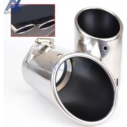 FOR VW PASSAT B6 3C 2005~2010/ CC 2009~2012/EOS MUFFLER TAIL PIPE TAILPIPE END CHROME TRIM 2PC STAINLESS STEEL EXHAUST TIP