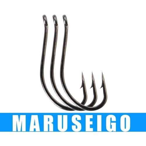 FISH KING 3pack/lot MARUSEIGO Fishing Hook Size 4# - 16# High Carbon Steel Fishing Hooks Jig Barbed Carp Anzol Ring eye Hook