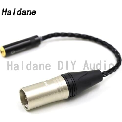 Haldane HIFI 7N Silver Plated 4pin XLR Balanced Male to 3.5mm Stereo 3pole Female Audio Adapter Cable XLR to 3.5 Connector Cable