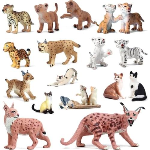 Action&Toys Figure Baby Wildlife Animal PVC Felines Model Collectible Doll Simulation Figure Collection For Kid Childrens Gift A